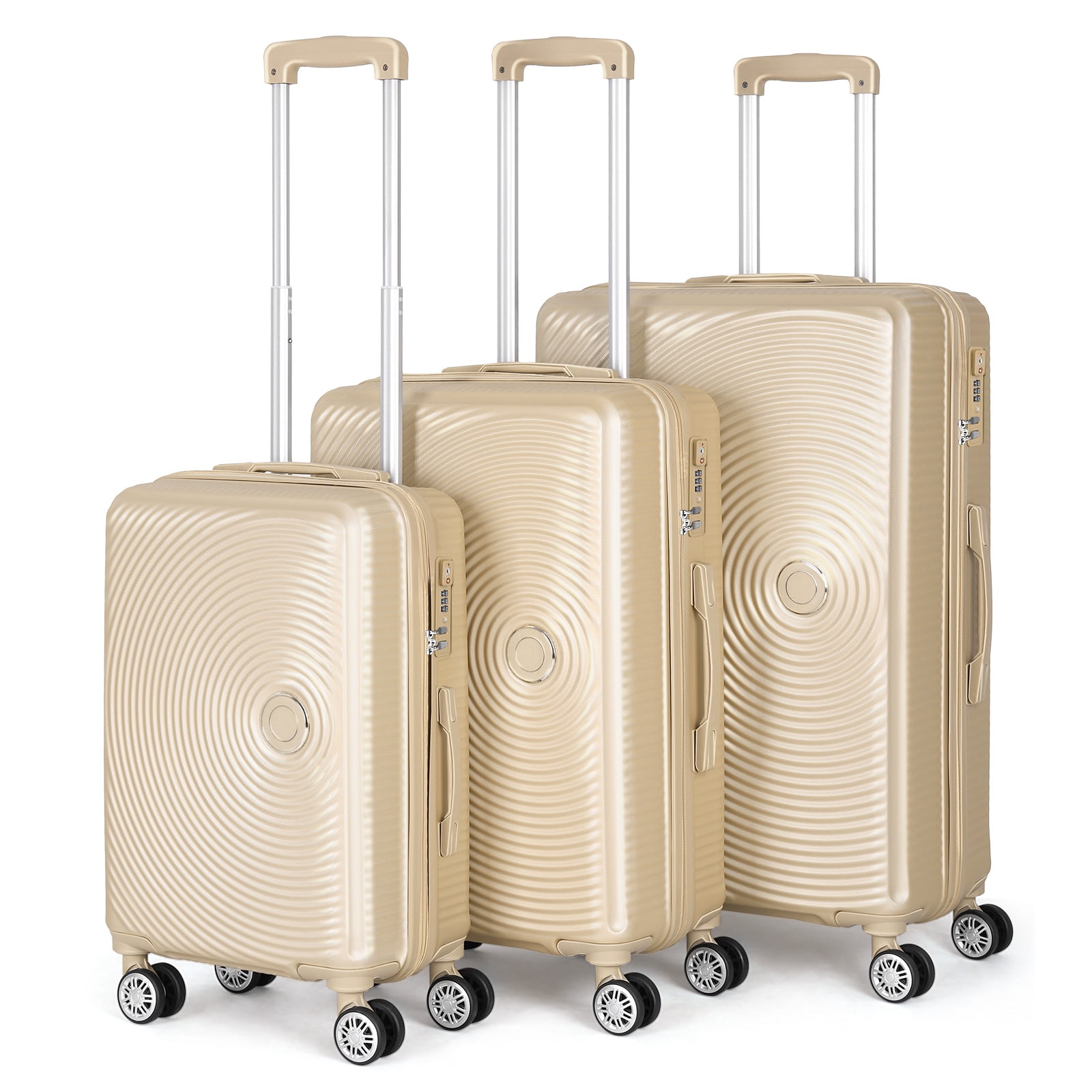 Hikolayae Oriental Hardside Spinner Luggage Sets in Champagne, 3