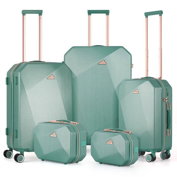 Hikolayae Sunshine Collection Hardside Spinner Luggage Sets in Mint, 5 Piece - TSA Lock