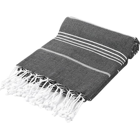 Hilana Upcycled Cotton Pure Series Sustainable Turkish Towel Black