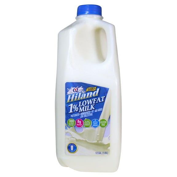 Hiland 1% Low Fat Milk, Half Gallon