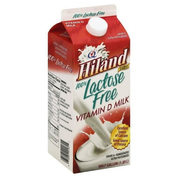 Hiland 100% Lactose Vitamin D Free Milk, 0.5 gal