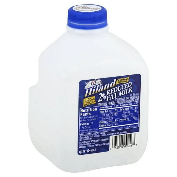 Hiland 2% Reduced Fat Milk, 1 Quart