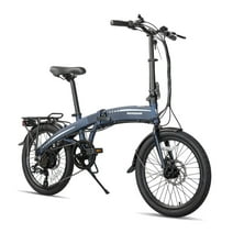 Hiland 20 Inch Folding Electric Bike, Aluminum 20 inch Ebike with Shimano 7 Speed Disc Brake Lightweight & Aluminum 36V Folding Ebike, Blue