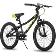 Hiland 20 inch Kids Mountain Bike for Girls Boys with Dual Handbrakes Kickstand, Black