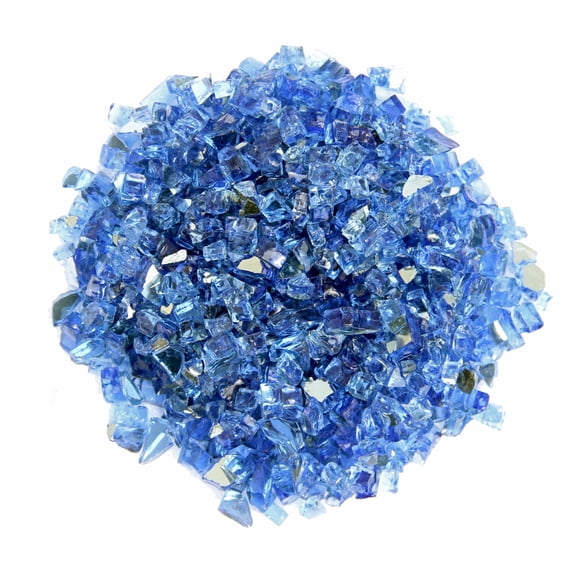 20lbs Reflective Fire Glass - Cobalt Blue