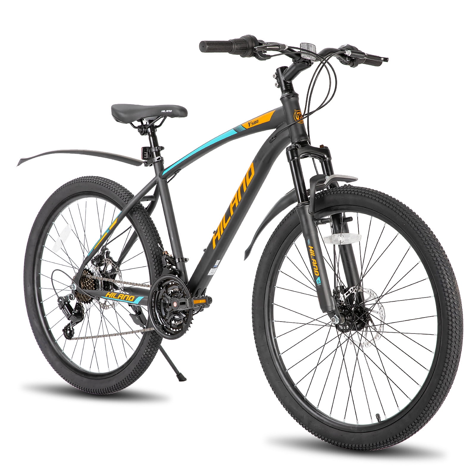 Hiland 26/27.5 In. MTB w/ FULL ADULT GEARS, 21 Speed Shimano, Dual-Disc ...