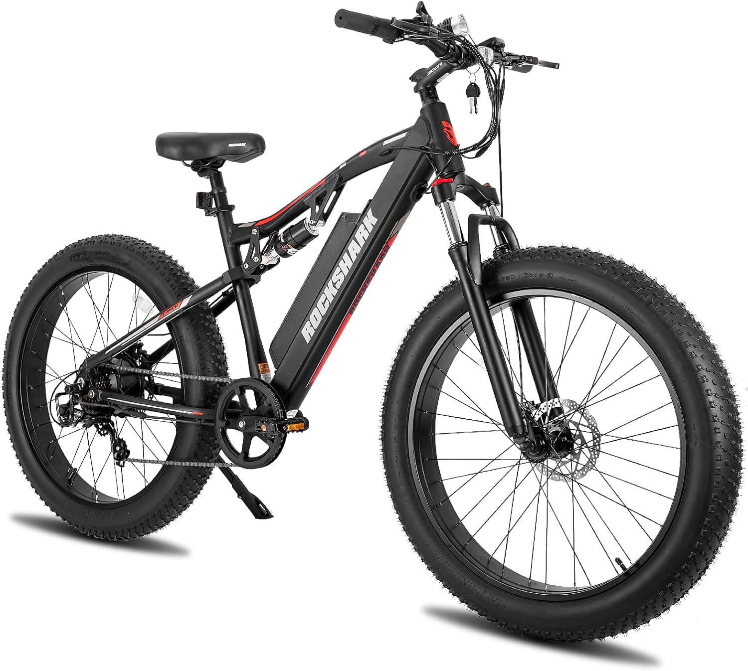 Hiland 26 Inch Fat Tire Electric Mountain Bike for Adults, 500W 48V ...