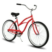 Hiland 26 inch Women's Men’s Beach Cruiser Bike Bicycle Red Black Blue