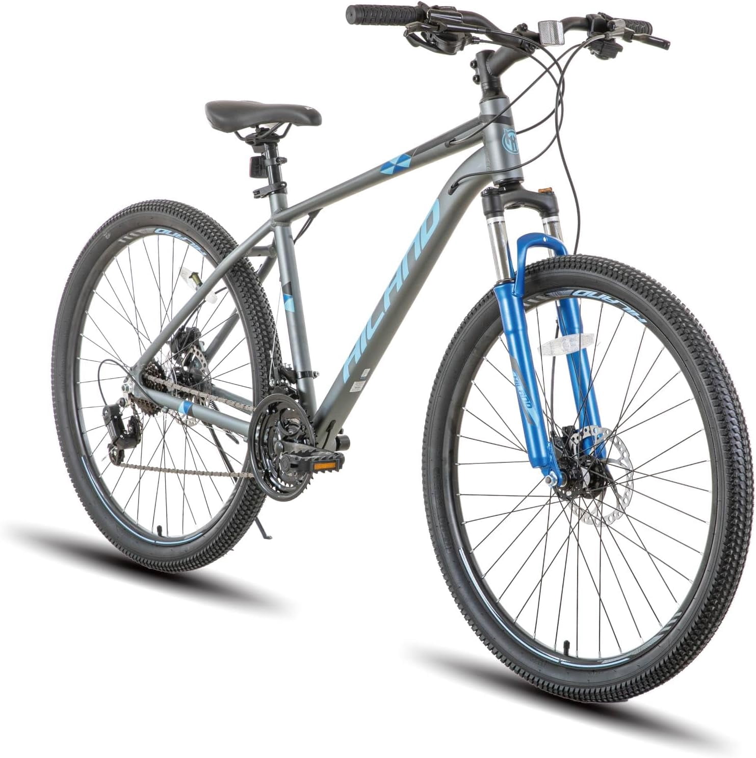 Hiland 27.5 inch Mountain Bike 21 Speeds, Lock-Out Suspension Fork, Aluminum 18 inch Frame Hydraulic Disc-Brake for Men Women Mens MTB Bicycle Adlut Bike