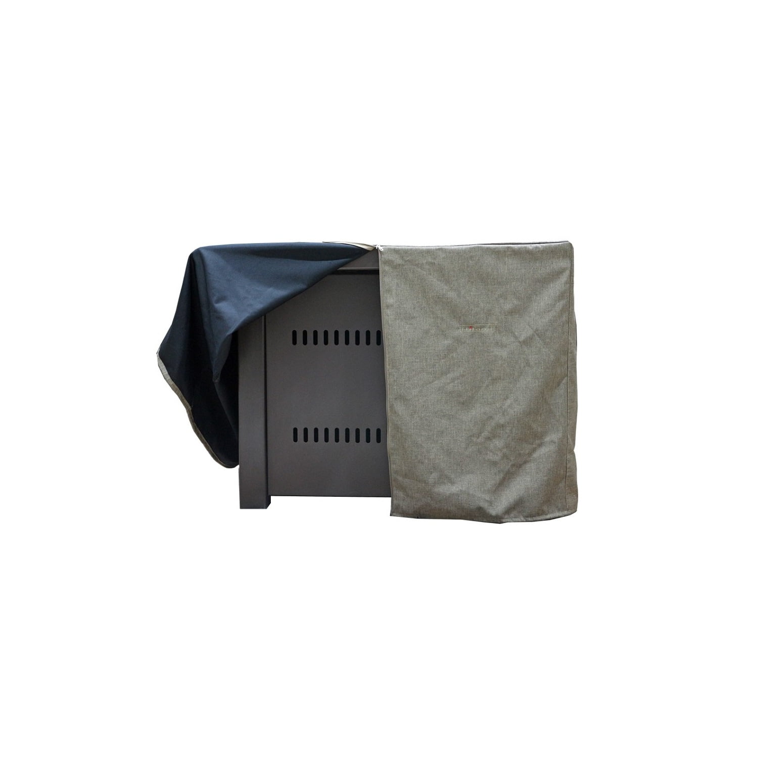 Tan Weather-Resistant Square Fire Pit Cover with Zipper