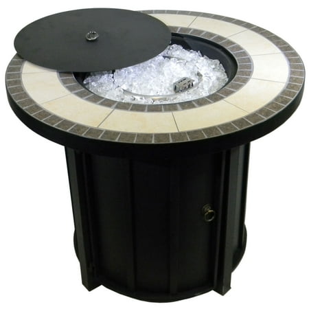 AZ Patio Heaters - Round Tile Top Firepit - Black
