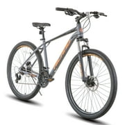 Hiland Aluminum Mountain Bike 21 Speeds MTB,Lock-Out Suspension Fork,27.5 inch Wheel,Mens Mountain Bike Bicycle, Gray