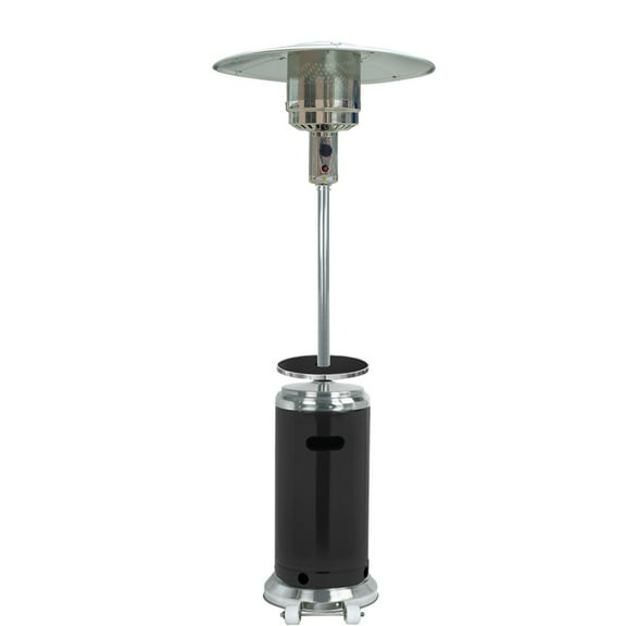 AZ Patio Heater Stainless Steel and Black Patio Heater with Table