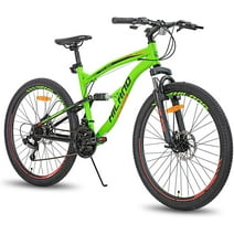 Hiland Full-Suspension Mountain Bike, Shimano 21 Speeds, 26 Inch Wheels, for Men Women MTB Bicycle Trail Bike, Green