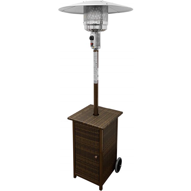 Hiland HLDS01WHSQ Quartz Glass Tube 48,000 BTU Wicker Patio Heater
