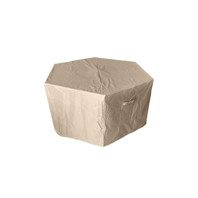 Hiland Heavy-Duty Hexagon Firepit Cover, Camel Hiland Heavy-Duty Hexagon Firepit Cover, Camel