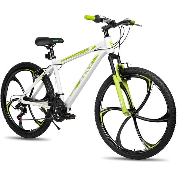 Hiland Humtway 26 inch Mountain Bike for Mens and Womens, 6 Spoke Wheel, 21 Speed and Shimano Rear Derailleur,Aluminum Frame with Front Suspension, Bicycle for Adult