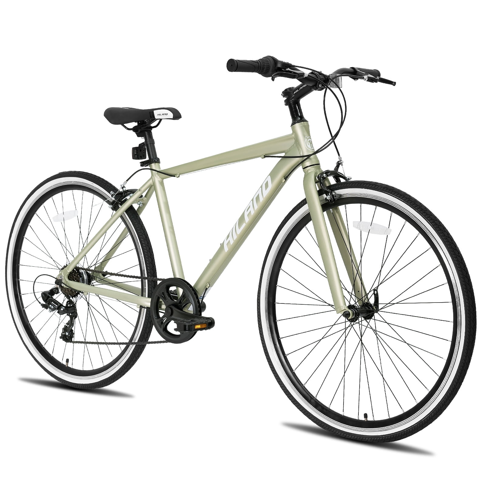Hiland Hybrid Bike Shimano 7 Speeds 700C Wheels City Commuter Bike for Adults Walmart
