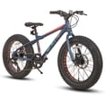 thumbnail image 1 of Hiland Kids Fat Tire Bike, Shimano 7-Speed, Dual-Disc Brakes, 20 inch Kids Trail Mountain Bike for Boys Girls, Blue, 1 of 8