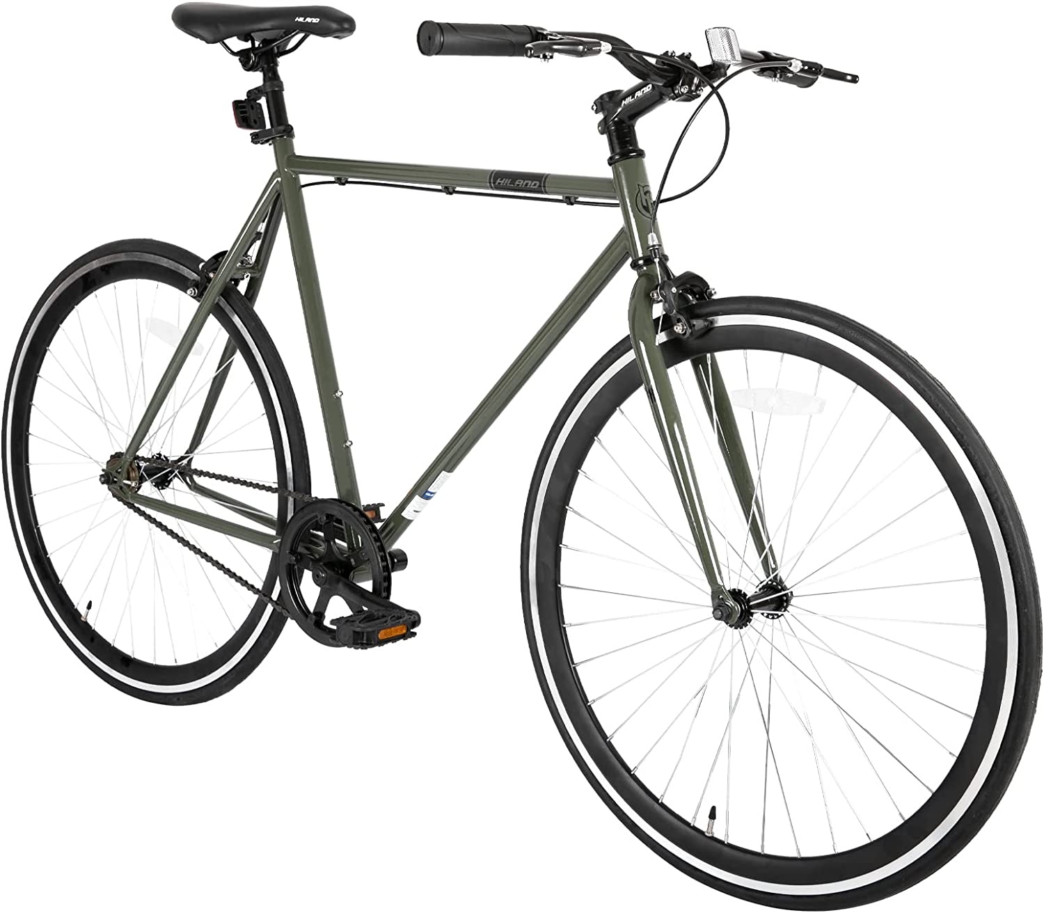 Hiland Road Bike Single Speed Fixed Gear Bike with 700C Wheels Commuter Bikes for Mens Womens Adult