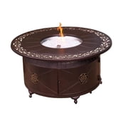 Hiland Round Cast Aluminum Decorative Fire Pit, Bronze
