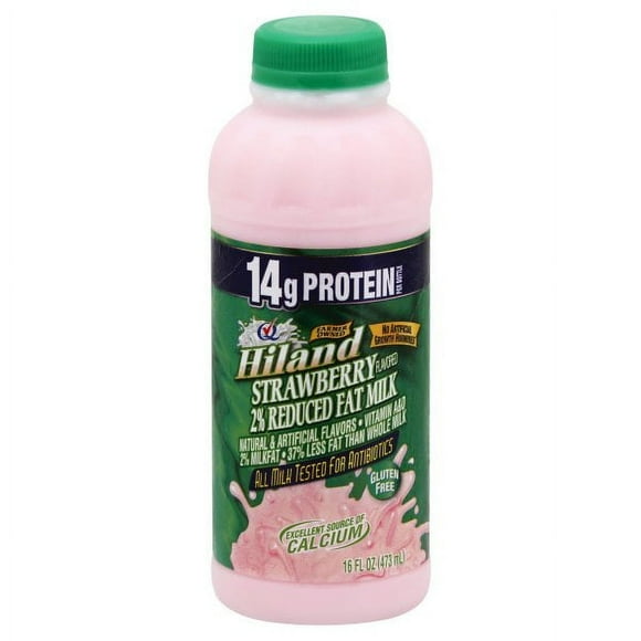Hiland Strawberry 2% Reduced Fat Milk, 16 oz