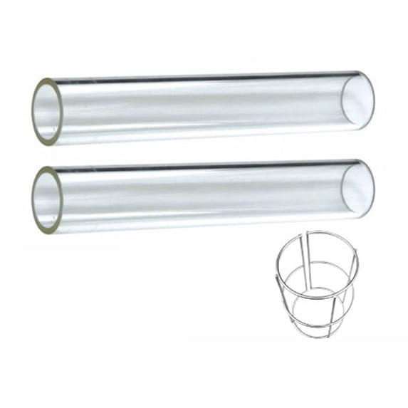 Hiland Two-Piece Tempered Glass Tube Replacement for Square Glass Tube Heaters