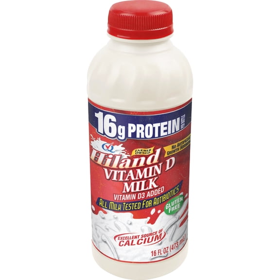 Hiland Whole Milk, Vitamin D, Pint, 16 Fl Oz