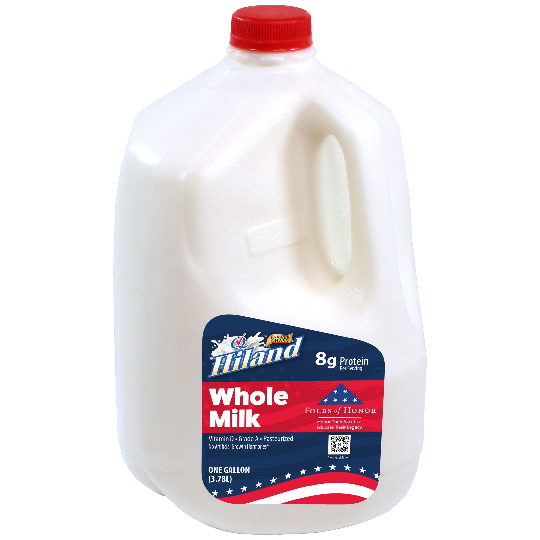 Hiland Whole, Vitamin D Milk, Gallon, 128 fl oz