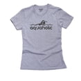 thumbnail image 1 of Hilarious Aquaholic Swimming Swimmer Graphic Women's Cotton Grey T-Shirt, 1 of 2