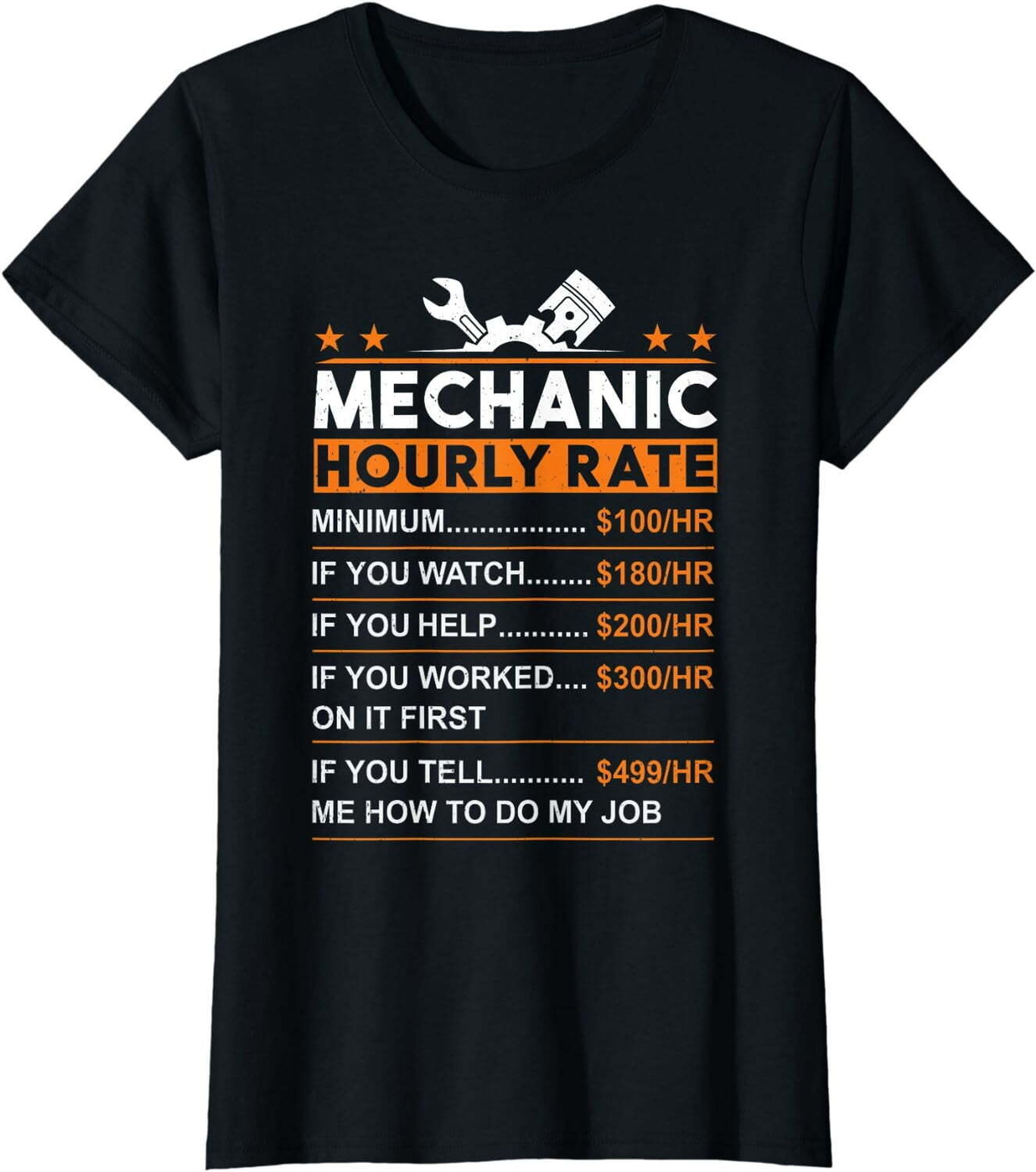 Hilarious Auto Technician Hourly Wage Labor Day Tee