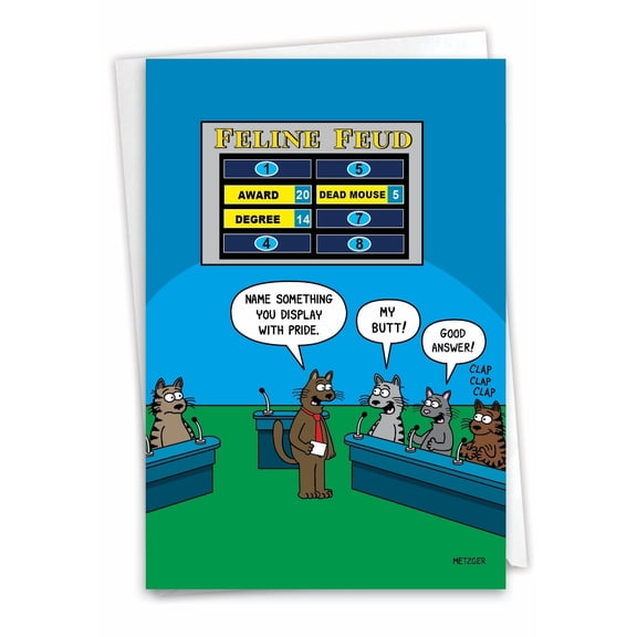NobleWorks Funny Dogs Birthday Greeting Card w/ 5x7 Envelope (1 Card), For Men, Women, Bday Dog Eye Exam C2435BDG