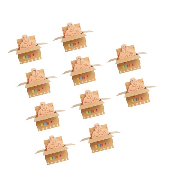 Hilarious Birthday Greeting Cards, 10Pcs Set with Surprise Opening Action & Recyclable Cardstock for Gifts & Parties