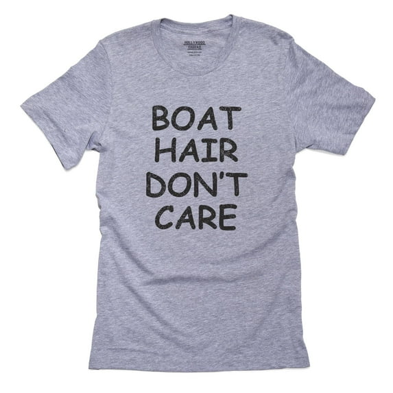 Hilarious Boat Hair Don't Care Graphic Men's Grey T-Shirt
