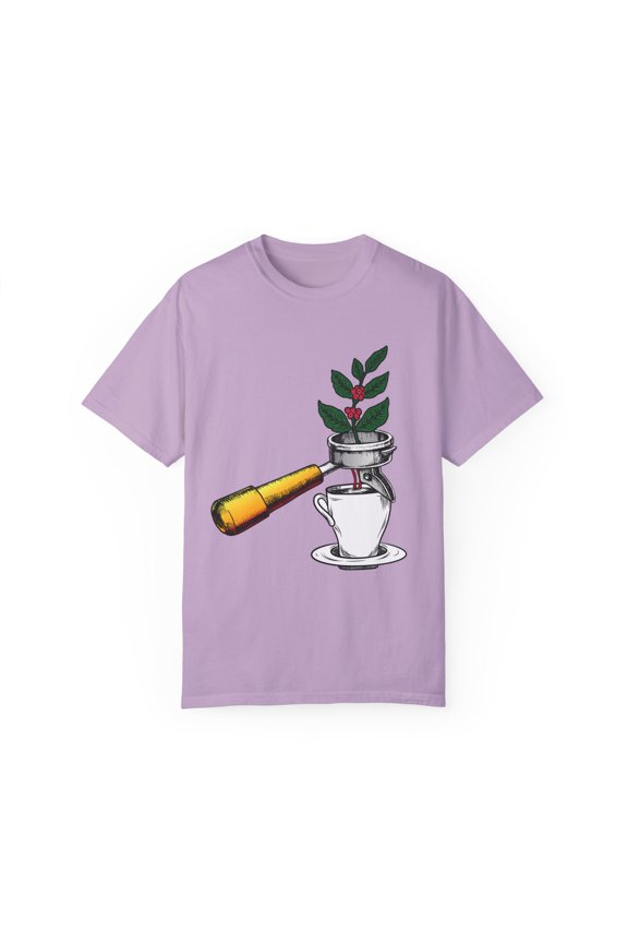 Hilarious Caffeine Seeds Herb Shrub Brew Java Barman Waiter Humorous Cafes Cappuccino Kernel Grain Barkeeper Unisex Garment-Dyed T-shirt