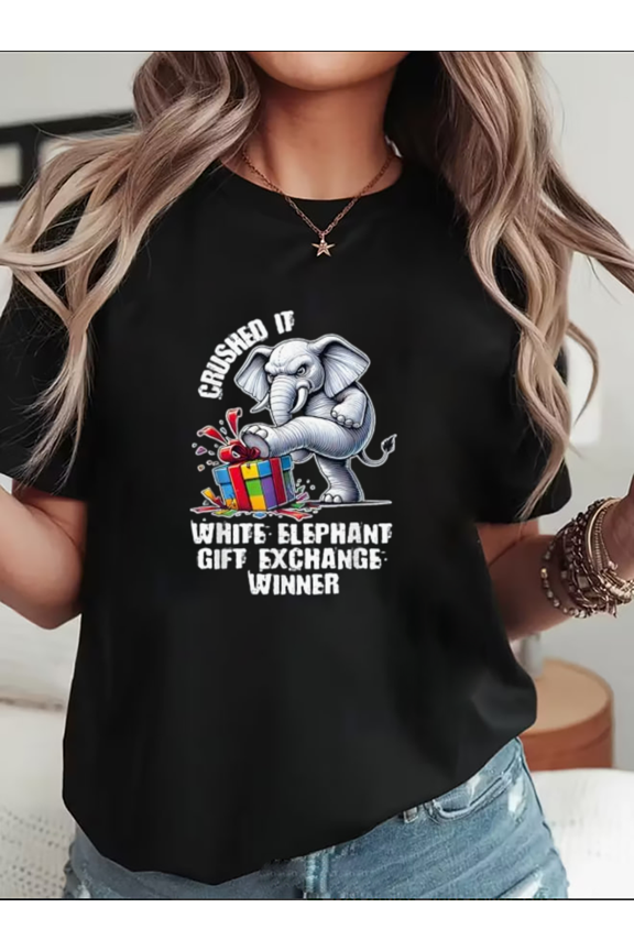 Hilarious Crushed It White Elephant Exchange Gift Unisex T-Shirt, up to Size 5XL