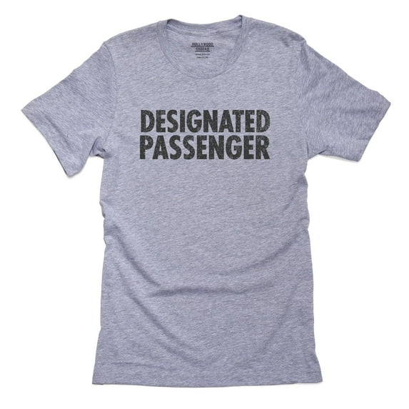 Hilarious Designated Passenger Large Font Graphic Men's Grey T-Shirt
