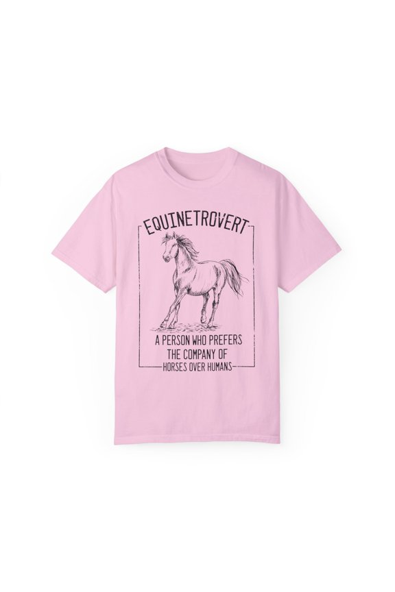 Hilarious Equestrian Horseman Horseback Riding Enthusiast Humorous Equestrianism Horsemanship Racehorse Fan Unisex Garment-Dyed T-shirt