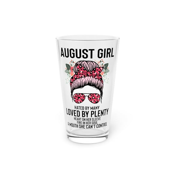 Hilarious Female Facial Expression Lady Sunglasses Ribbon Humorous Feminine Feminist Sayings Enthusiast Fan Pint Glass, 16oz
