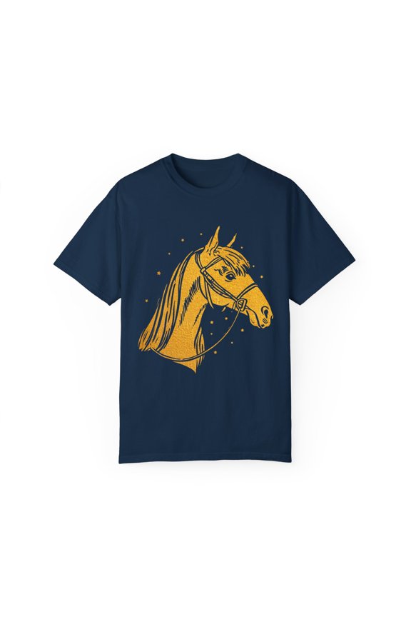 Hilarious Horseback Riding Horses Foal Donkey Enthusiast Humorous Racehorse Town Country Eohippus Lover Unisex Garment-Dyed T-shirt