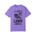 thumbnail image 1 of Hilarious Just A Man Who Loves Lawn Mowers Garden Enthusiast Humorous Landscaping Horticulture Truck-Farming Unisex Garment-Dyed T-shirt, 1 of 4