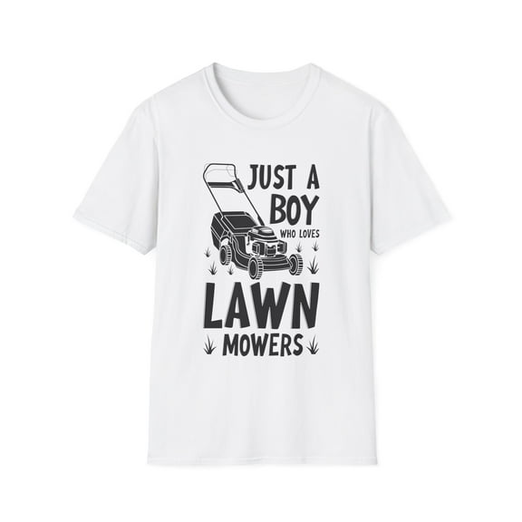 Hilarious Just A Man Who Loves Lawn Mowers Garden Enthusiast Humorous Landscaping Horticulture Truck-Farming Unisex Softstyle T-Shirt