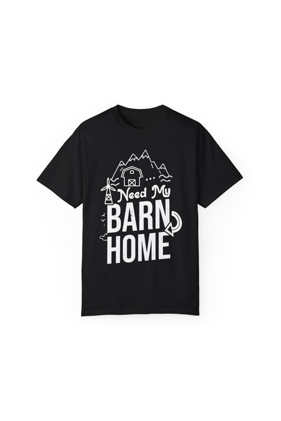 Hilarious My Barn Farming Ranch Stables Farmstead Lover  Humorous Livestock Cows Straw Agriculture Devotee Unisex Garment-Dyed T-shirt