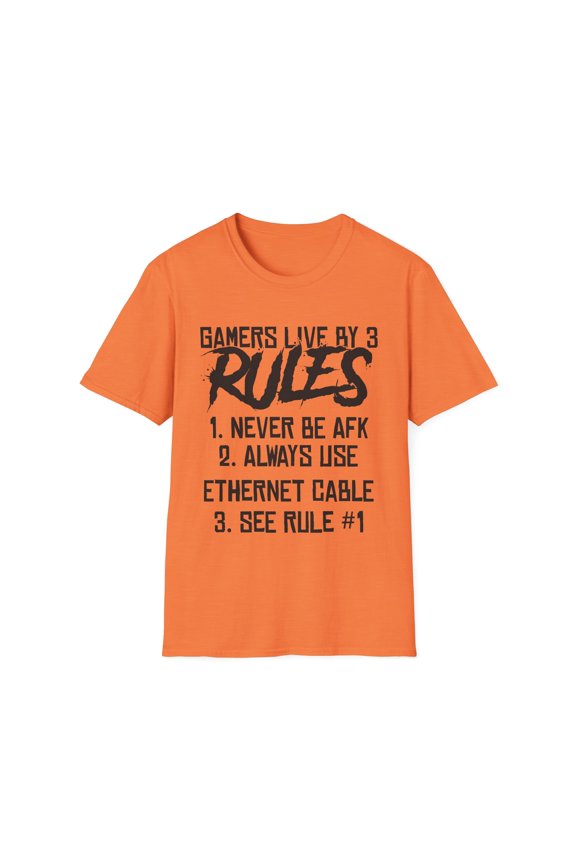 Hilarious Nostalgic Player 3 Rules Gamer Games Techie Lover Novelty Amusement Enthusiast Men Women Sarcasm Unisex Softstyle T-Shirt