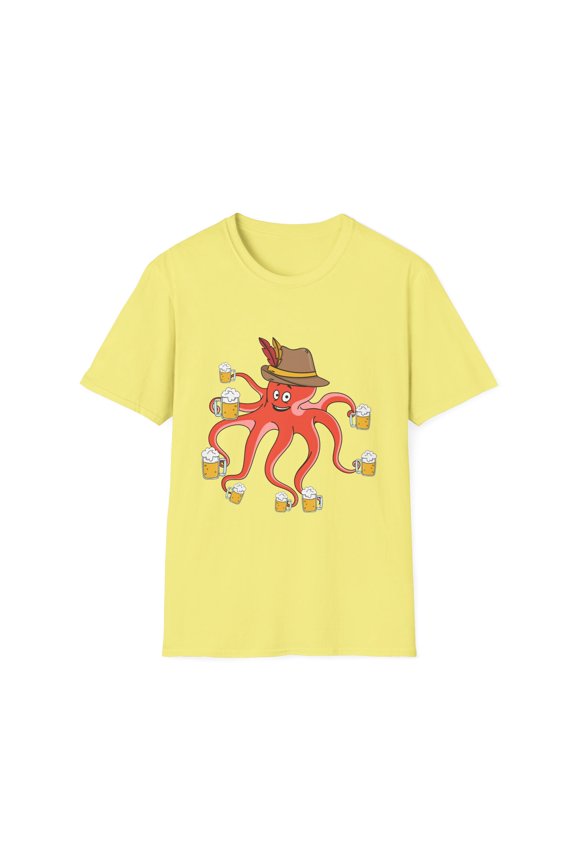 Hilarious Octo Fermented Alcoholic Beverages Fair Jamboree Humorous Brew Brewing Bar Drinks Lover Enthusiast Unisex Softstyle T-Shirt