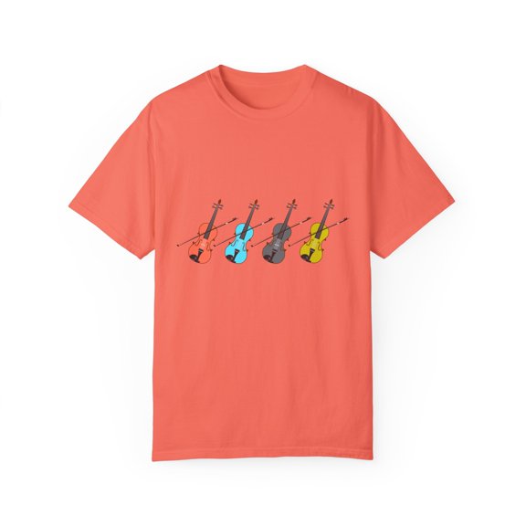 Hilarious Orchestra Stringed Instrument Beating Enthusiast Humorous Lute Mandolin Percussion Amati Lover Fan Unisex Garment-Dyed T-shirt