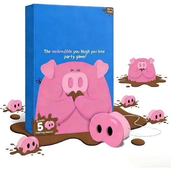 Hilarious Party Game Set | 150 Cards & 5 Pig Noses | 4+ Players | Interactive Party Icebreaker | Pig Nose Game Hilarious | Party Games for Adults Group Fun | Perfect for Family, Teens Game Nights