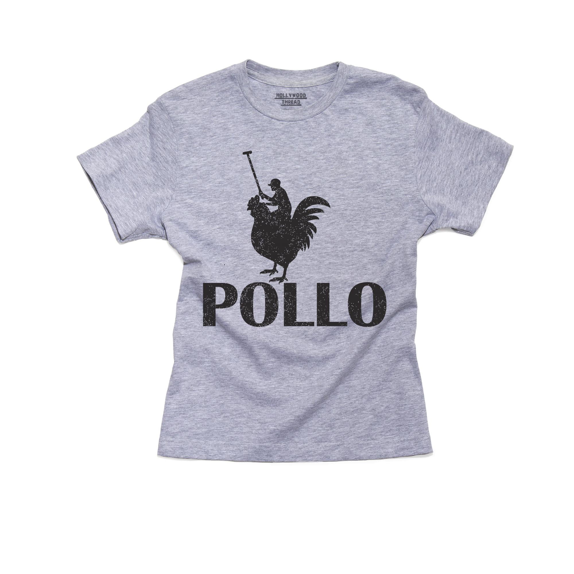 Hilarious Spanish Pollo Chicken Plays Polo Weird Girl s Cotton Youth Grey T Shirt