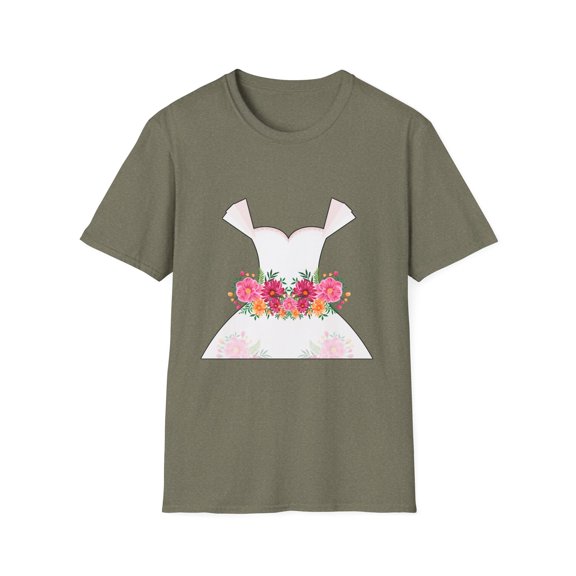 Hilarious Wedding Dresses Proposals Sarcasm Illustration Humorous Flowery Gowns Sarcastic Graphic Pun Unisex Softstyle T-Shirt