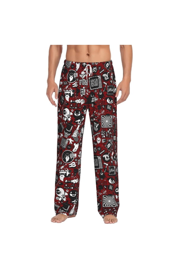 Hilariously Funny Saying Men's Pajama Pants Soft Breathable Sleep Lounge Pants with Pockets, Elastic Waist PJS Bottoms for Nightwear & Home Large